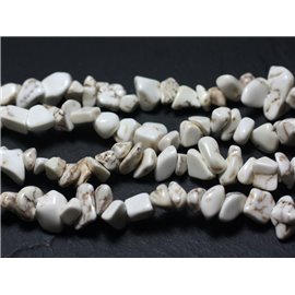 Thread 89cm 220pc approx - Synthetic Turquoise Stone Beads - Seed Chips 5-10mm White