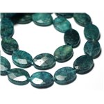 Fil 39cm 28pc env - Perles de Pierre - Apatite Ovales Facettés 14x10mm