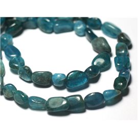 Filo 39 cm circa 57 pz - Perline di pietra - Pepite di olive all'apatite 5-10 mm