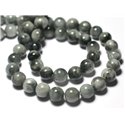 Fil 39cm 50pc env - Perles de Pierre -  Oeil d'Aigle Oeil de Tigre Faucon Gris Boules 8mm