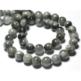 Hilo 39cm 50pc aprox - Cuentas de Piedra - Ojo de Águila Ojo de Tigre Bolas de Halcón Gris 8mm