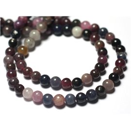 Thread 39cm 100pc approx - Stone Beads - Ruby and Sapphire Balls 4mm