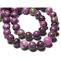 Fil 39cm 85pc env - Perles Pierre - Sugilite Boules 4mm Violet Rose