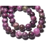 Fil 39cm 85pc env - Perles Pierre - Sugilite Boules 4mm Violet Rose