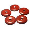 1pc - Pendentif Pierre semi précieuse - Jaspe Rouge Donut Pi 40mm - 7427039729222