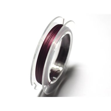 1pc - Bobine 10 mètres - Fil Métal Cablé 0.35mm Violet Prune - 7427039729369