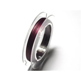 1pc - Spool 10 meters - Cabled Metal Wire 0.35mm Plum Purple - 7427039729369