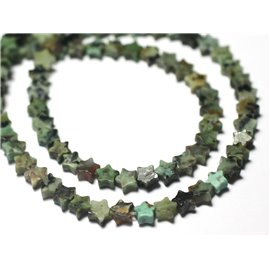 Rijg ongeveer 39cm 104pc - Stenen kralen - Natuurlijke Afrikaanse Turquoise sterren 4 mm