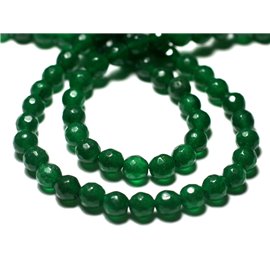 20pc - Stone Beads - Jade Faceted Balls 6mm Empire Green - 7427039729604