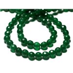 20pc - Perles de Pierre - Jade Boules Facettées 6mm Vert Empire - 7427039729604