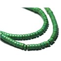 Fil 39cm 180pc env - Perles de Pierre Turquoise Synthèse Rondelles Heishi 4x2mm Vert
