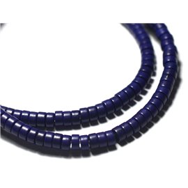 Gewinde 39cm ca. 180 Stück - Synthetische türkisfarbene Steinperlen Heishi Rondelles 4x2mm Mitternachtsblau