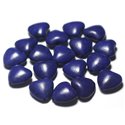 Fil 39cm 30pc env - Perles de Pierre Turquoise Synthèse Reconstituée Coeurs 15mm Bleu Nuit