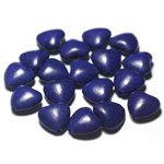 Fil 39cm 30pc env - Perles de Pierre Turquoise Synthèse Reconstituée Coeurs 14mm Bleu Nuit