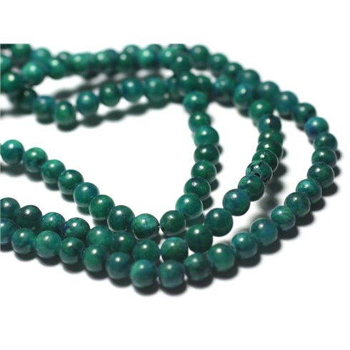 Fil 39cm 95pc env - Perles de Pierre - Jade Boules 4mm Bleu Vert Turquoise - 7427039728485