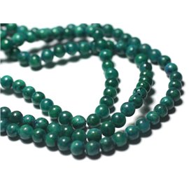 Thread 39cm approx 95pc - Stone Beads - Jade Balls 4mm Blue Green Turquoise - 7427039728485