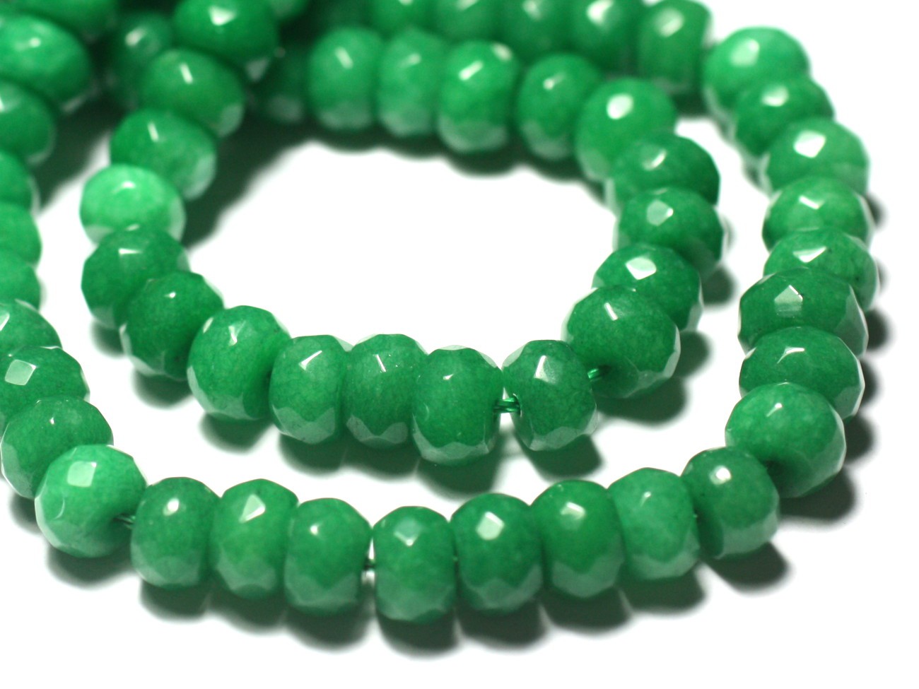 10pc - Perles de Pierre - Jade Rondelles Facettées 8x5mm Vert Empire - 7427039729901