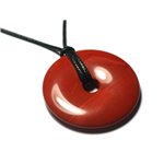 Collier Pendentif en Pierre - Donut Pi 40mm Jaspe Rouge Collier Pendentif en Pierre - Donut Pi 40mm Jaspe Rouge