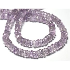 Thread 33cm approx 140pc - Stone Beads - Clear Amethyst Heishi Rondelles 6-7mm