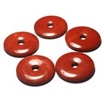 1pc - Pendentif Pierre semi précieuse - Jaspe Rouge Donut Pi 20mm - 7427039730037