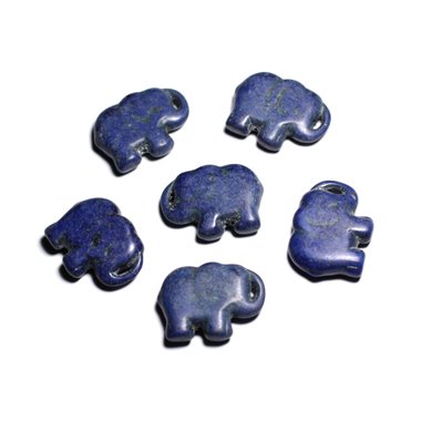 Fil 39cm 13pc env - Grande Perle Pendentif en Pierre Turquoise synthèse - Elephant 40mm Bleu nuit
