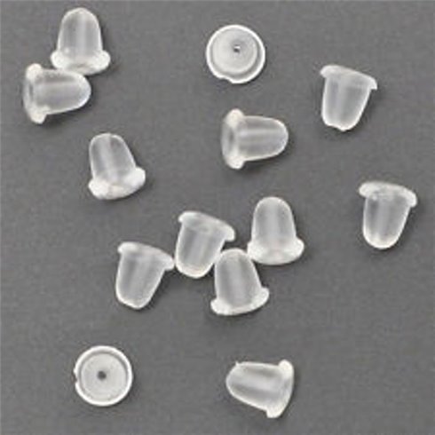 1000pc - Embouts puces crochets boucles d'oreilles plastique silicone 4mm - 7427039730198