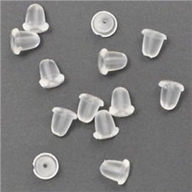 1000st - Tips voor friethaken oorbellen plastic silicone 4mm - 7427039730198