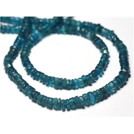 Thread 33cm 180pc approx - Stone Beads - Apatite Heishi Rondelles 3-4mm Blue green Peacock