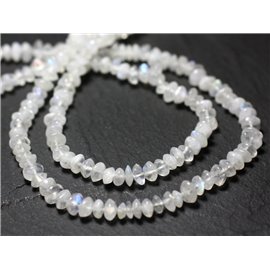 Thread 32cm approx 140pc - Stone Beads - White Rainbow Moonstone 3-5mm Rondelles