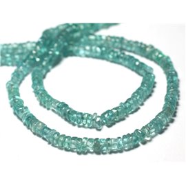 Filo 34 cm circa 190 pz - Perline di pietra - Rondelle Heishi di apatite 3-4 mm Azzurro