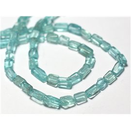 Filo 32 cm 65 pz circa - Perline di pietra - Cubi rettangolari di apatite 3-6 mm Azzurro