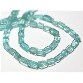Thread 32cm 65pc approx - Stone Beads - Apatite Rectangles Cubes 3-6mm Light blue
