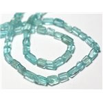 Fil 32cm 65pc env - Perles de Pierre - Apatite Rectangles Cubes 3-6mm Bleu clair