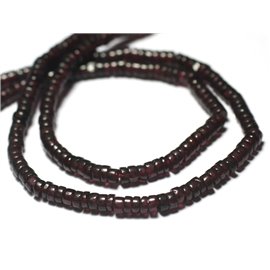 Thread 37cm approx 200pc - Stone Beads - Garnet Heishi Rondelles 3-4mm