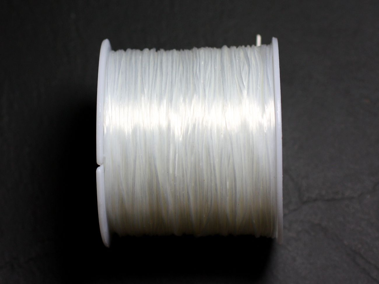 Bobine 42 mètres environ - Fil Elastique Fibre plat 0.8-1mm Blanc Transparent - 7427039730501