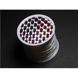 Bobine 42 mètres environ - Fil Elastique Fibre plat 0.8-1mm Blanc Transparent - 7427039730501 Bobine 42 mètres environ - Fil Elastique Fibre plat 0.8-1mm Blanc Transparent - 7427039730501