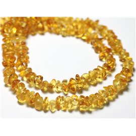 Thread 40cm 135pc approx - Natural Amber Stone Beads Rocailles Chips 5-9mm Yellow
