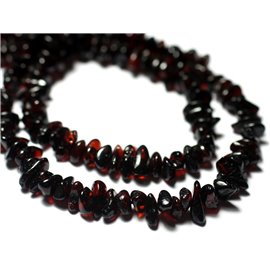 10pc - Natural Amber Stone Beads Seed Beads Chips 5-9mm Red Black - 7427039730563
