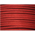 5 mètres - Cordon Lanière Suédine 3mm Rouge Bordeaux - 7427039730655