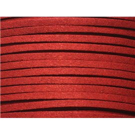 5 metres - Cordon Laniere Suedine Daim 3mm Rouge Bordeaux - 7427039730655