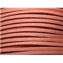 Bobine 90 mètres env - Cordon Lanière Suédine 3mm Marron Rouge Terre de Sienne - 7427039730679