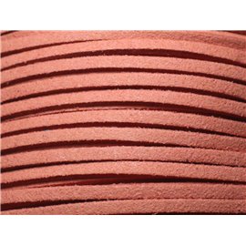 5 metros - Cordón de gamuza 3 mm marrón rojo siena - 7427039730686