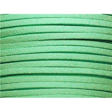 5 metres - Cordon Laniere Suedine Daim 3mm Vert Turquoise Menthe - 7427039730693