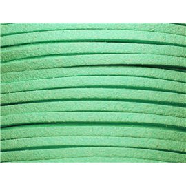 5 Meters - Suede Lanyard 3mm Mint Green Turquoise - 7427039730693