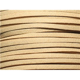 90 meter spoel - 3 mm suède koord licht pastelbeige - 7427039730716