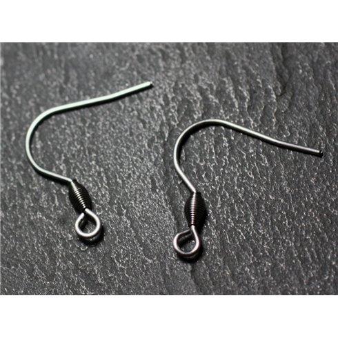 20pc - Crochets Boucles Oreilles 21mm Acier 304L inoxydable chirurgical Perle Ovale Olive - 7427039730730