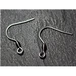20pc - Crochets Boucles Oreilles 21mm Acier 304L inoxydable chirurgical Perle Ovale Olive - 7427039730730