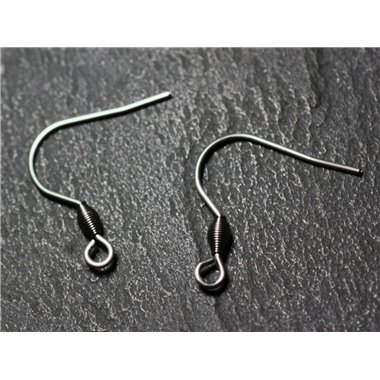 200pc - Crochets Boucles Oreilles 21mm Acier 304L inoxydable chirurgical Perle Ovale Olive - 7427039730747