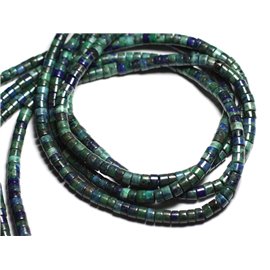 Filo 39 cm circa 115 pz - Perline di pietra - Rondelle Chrysocolla Heishi 6x3-4mm