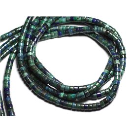 Thread 39cm approx 115pc - Stone Beads - Chrysocolla Heishi Rondelles 6x3-4mm